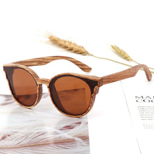 Load image into Gallery viewer, Handmade Polarized Wood Grain Sunglasses Angle's Wing
