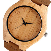 Load image into Gallery viewer, Bamboo Analog Quartz Nature Wood Wrist Watch
