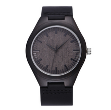 Load image into Gallery viewer, Natural original environmental protection bamboo and wood watch Ebony belt bamboo and wood watch
