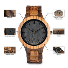 Load image into Gallery viewer, Inter-Wood Quartz Watch Men's Wood Watch
