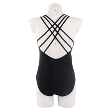 Load image into Gallery viewer, Large size swimsuit European and American women's fat woman plus fat multi-network gauze stitching solid color one-piece swimsuit
