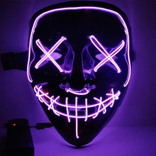 Load image into Gallery viewer, Halloween Cold Light Ghost Step Dance Clothes Glow Mask LED Flash Ghost Face Adult Fluorescent Dance Mask
