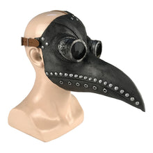 Load image into Gallery viewer, Beak mask plague doctor mask steampunk crow beak mask latex goth
