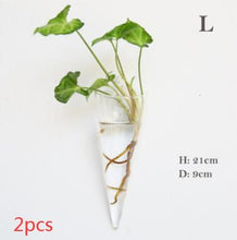 Load image into Gallery viewer, Fashion Wall Hanging Glass Flower Vase Terrarium Wall Fish Tank Aquarium Container Flower Planter Pots Home Garden Decoration
