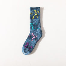 Load image into Gallery viewer, Trendy Tie-Dye Stockings Skull Skateboard Socks
