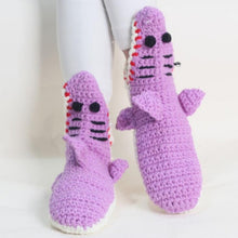 Load image into Gallery viewer, crochet shark socks crocheted

