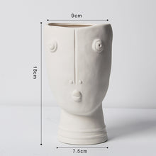 Load image into Gallery viewer, Ceramic abstract human face flower pot
