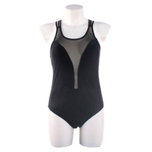 Load image into Gallery viewer, Large size swimsuit European and American women's fat woman plus fat multi-network gauze stitching solid color one-piece swimsuit
