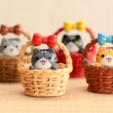 Load image into Gallery viewer, Moss micro landscape jewelry flat bamboo basket kitten ornaments DIY assembly
