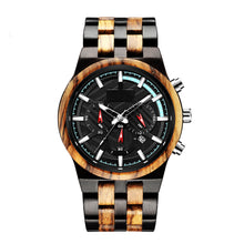Load image into Gallery viewer, Multifunctional wood quartz watch
