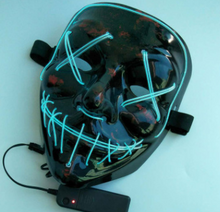 Load image into Gallery viewer, Halloween Cold Light Ghost Step Dance Clothes Glow Mask LED Flash Ghost Face Adult Fluorescent Dance Mask
