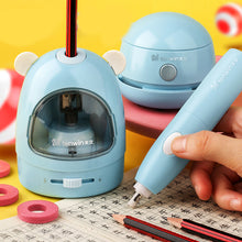 Load image into Gallery viewer, Electric Pencil Sharpener Eraser Table Vacuum Cleaner Students Stationery Office School Supplies
