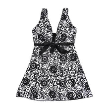 Load image into Gallery viewer, Print plus-size skirt split swimsuit
