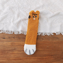 Load image into Gallery viewer, Women's Coral Fleece Cat Paw Pattern Kawaii Thick Warm Socks
