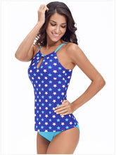 Load image into Gallery viewer, Buttonhole neckline split swimsuit swimsuit
