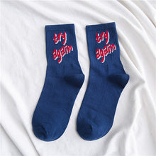 Load image into Gallery viewer, 2021 autumn and winter new tide socks female sports socks letter skateboard socks college wind cotton deodorant baseball socks
