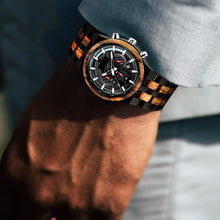 Load image into Gallery viewer, Multifunctional wood quartz watch
