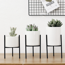 Load image into Gallery viewer, 1Set Nordic Iron Art Vase Ceramics Flower Pot Plant Flowerpot Planter Office Desktop Cafe Home Decoration Flower Rack
