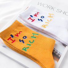 Load image into Gallery viewer, Trends socks female spring summer couples Harajuku tide section long socks creative European and American street letters ins socks
