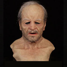 Load image into Gallery viewer, Old man mask white hair white beard headgear halloween
