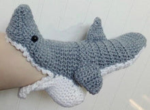 Load image into Gallery viewer, crochet shark socks crocheted
