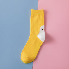 Load image into Gallery viewer, Cute little yellow chicken in tube socks
