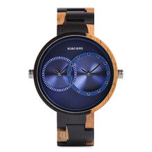 Load image into Gallery viewer, Wooden double movement wood watch
