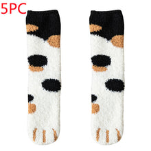 Load image into Gallery viewer, Women's Coral Fleece Cat Paw Pattern Kawaii Thick Warm Socks
