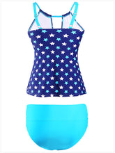 Load image into Gallery viewer, Buttonhole neckline split swimsuit swimsuit
