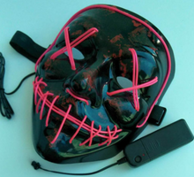 Load image into Gallery viewer, Halloween Cold Light Ghost Step Dance Clothes Glow Mask LED Flash Ghost Face Adult Fluorescent Dance Mask
