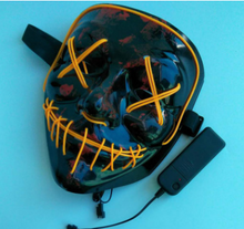 Load image into Gallery viewer, Halloween Cold Light Ghost Step Dance Clothes Glow Mask LED Flash Ghost Face Adult Fluorescent Dance Mask
