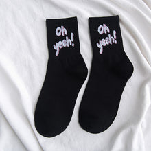 Load image into Gallery viewer, 2021 autumn and winter new tide socks female sports socks letter skateboard socks college wind cotton deodorant baseball socks
