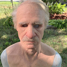 Load image into Gallery viewer, Old man mask white hair white beard headgear halloween
