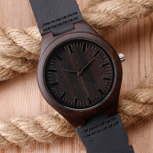 Load image into Gallery viewer, Black Wood Case Wood Belt Casual Quartz Watch
