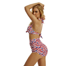 Load image into Gallery viewer, Printed high waist bikini swimsuit
