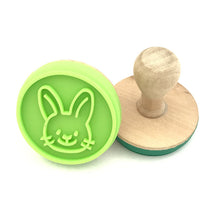 Load image into Gallery viewer, Silicone Biscuit Stamp With Wooden Handle
