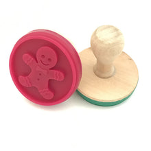 Load image into Gallery viewer, Silicone Biscuit Stamp With Wooden Handle
