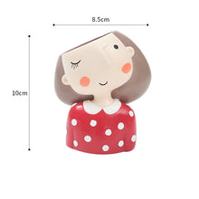 Load image into Gallery viewer, Cartoon Wreath Girl Resin Succulent Flower Pot Desktop Decoration Potted Plant
