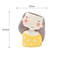 Load image into Gallery viewer, Cartoon Wreath Girl Resin Succulent Flower Pot Desktop Decoration Potted Plant
