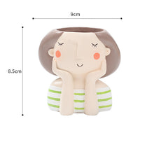 Load image into Gallery viewer, Cartoon Wreath Girl Resin Succulent Flower Pot Desktop Decoration Potted Plant
