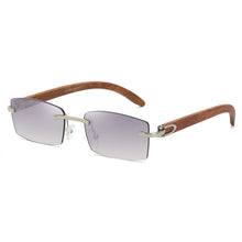 Load image into Gallery viewer, Frameless Trim Wood Grain Legs Sunglasses Men's Ocean Piece
