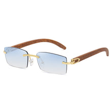 Load image into Gallery viewer, Frameless Trim Wood Grain Legs Sunglasses Men's Ocean Piece
