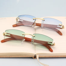 Load image into Gallery viewer, Frameless Trim Wood Grain Legs Sunglasses Men's Ocean Piece
