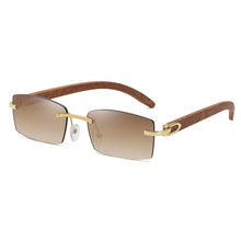 Load image into Gallery viewer, Frameless Trim Wood Grain Legs Sunglasses Men's Ocean Piece
