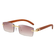 Load image into Gallery viewer, Frameless Trim Wood Grain Legs Sunglasses Men's Ocean Piece
