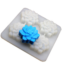 Load image into Gallery viewer, Four-hole Succulent Plant Silicone Handmade Soap Mold
