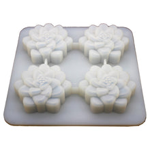 Load image into Gallery viewer, Four-hole Succulent Plant Silicone Handmade Soap Mold
