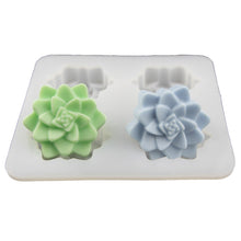 Load image into Gallery viewer, Four-hole Succulent Plant Silicone Handmade Soap Mold
