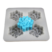 Load image into Gallery viewer, Four-hole Succulent Plant Silicone Handmade Soap Mold
