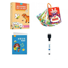 Load image into Gallery viewer, Children Wipe Clean Flash Cards Dot-to-Dot Repeatedly Erase Pen Training Copybook
